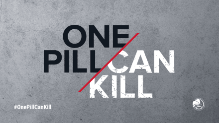 Drug Enforcement Administration Graphic Saying One Pill Can Kill 