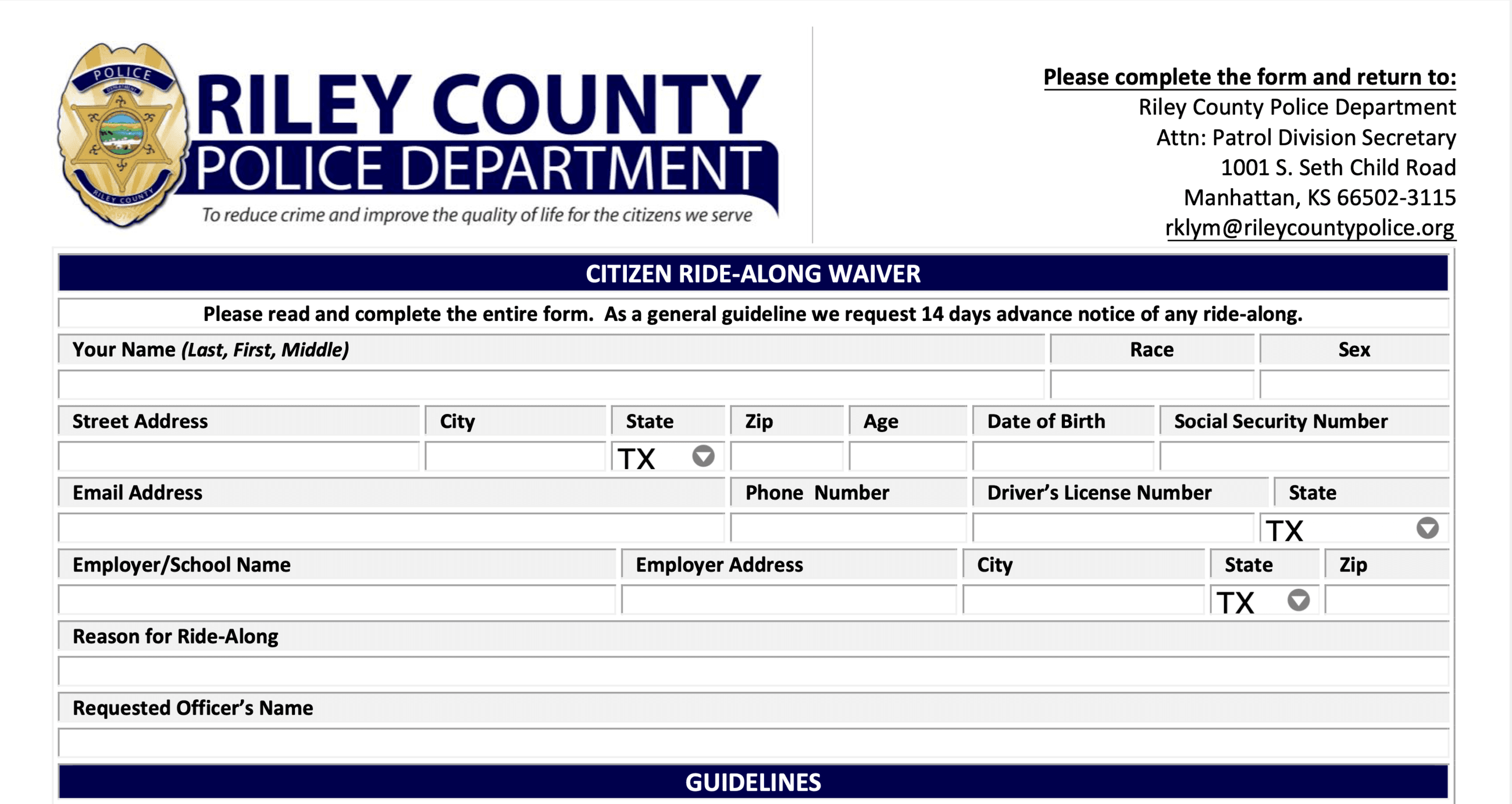 Ride-Along Application
